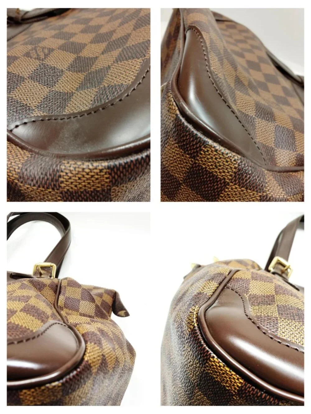Authentic Louis Vuitton Verona MM Damier Ebene Shoulder Tote Handbag Brown